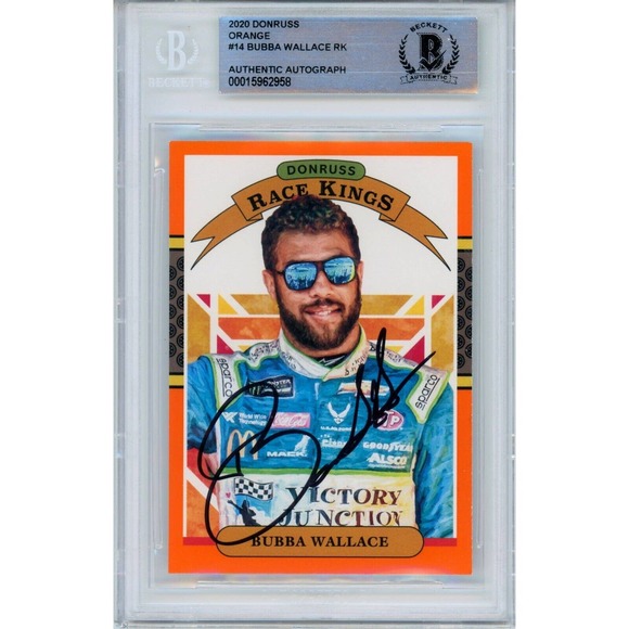 Bubba Wallace Autographed 2020 Race Kings Nascar Card - Beckett Authenticated - Picture 1 of 4